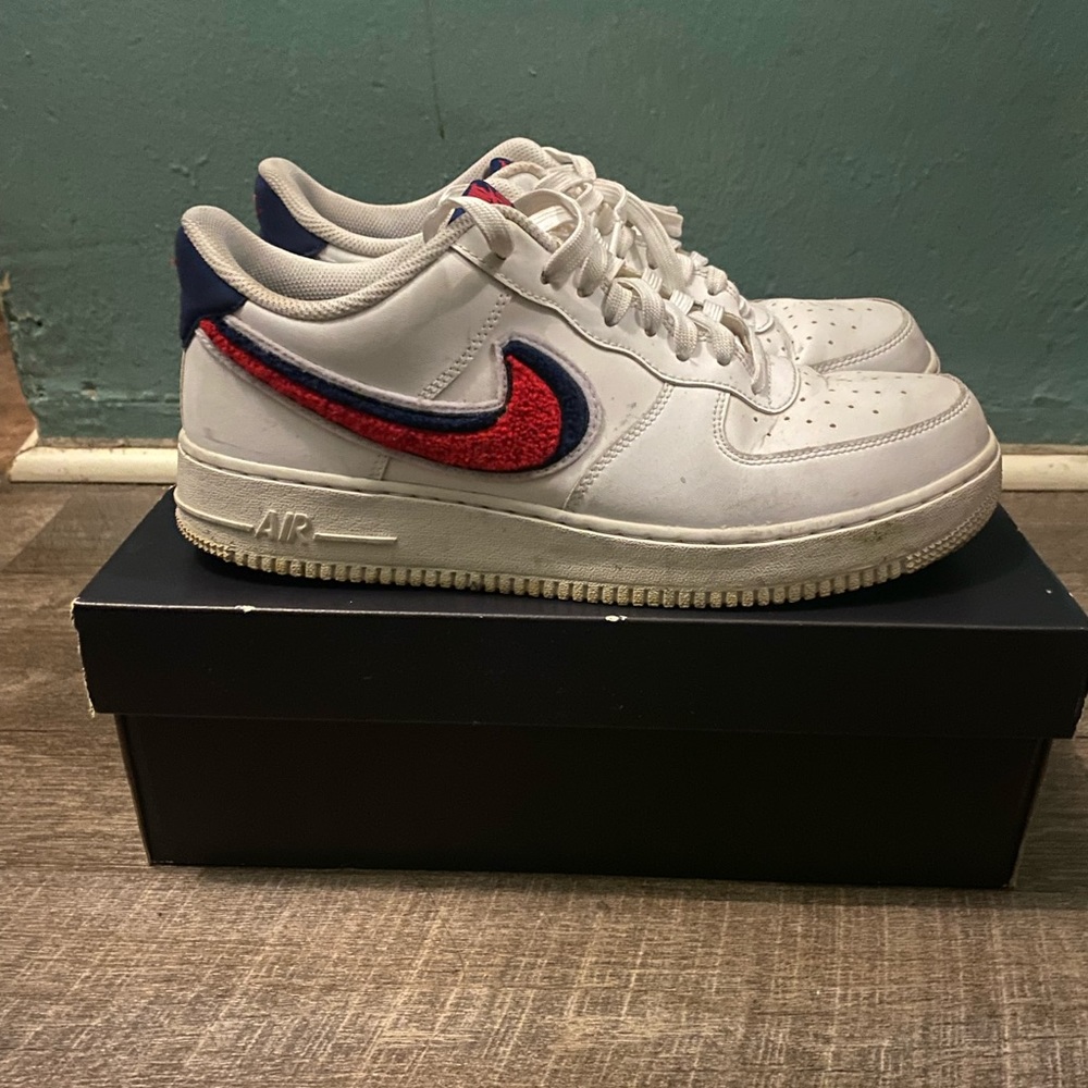 Nike Air Force 1 Low, Size 10, Red White and Blue